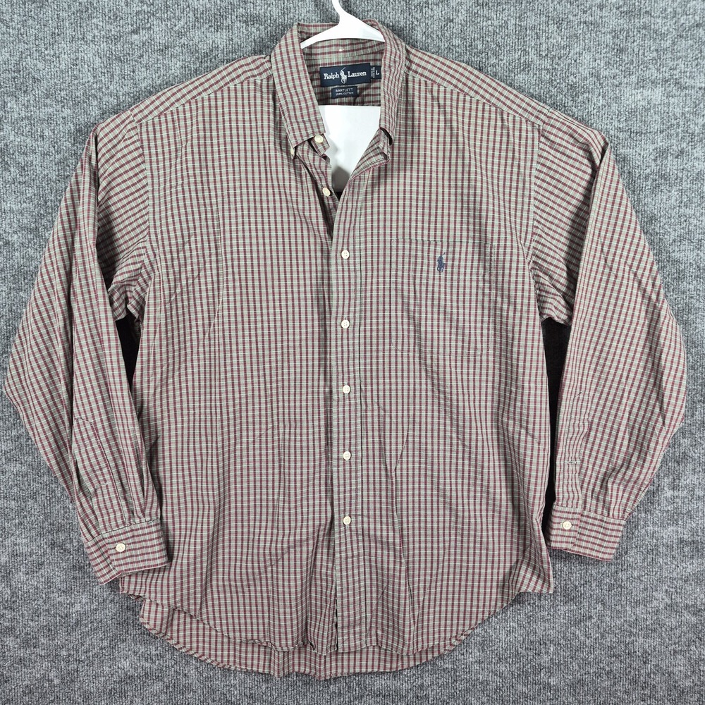 Ralph Lauren Shirt Mens Large Plaid Bartlett Button Down Classic Casual‎ Preppy